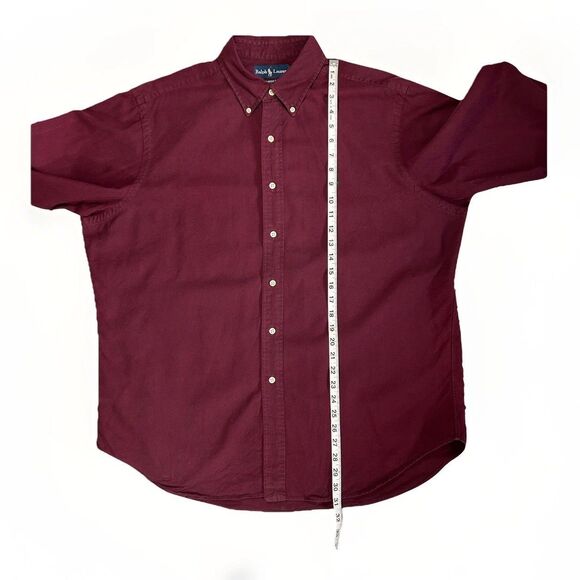 VTG Ralph Lauren Classic Fit Button Down Mens XL Shirt‎ Red Burgundy - Picture 6 of 13